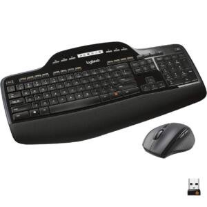 Logitech MK710 Wireless Keyboard and Advanced Mouse Combo for Windows, 2.4GHz Multimedia Keys, 3-Year Battery Life, PC/Mac, QWERTY UK English Layout - Black