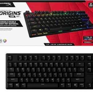 HyperX Alloy Origins Core Tenkeyless Mechanical Gaming Keyboard, Software Controlled Light Compact Form Factor, RGB LED Backlit, Linear HyperX Red Switch