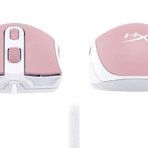 HyperX Pulsefire Core – RGB Gaming Mouse, Software Controlled RGB Light Effects & Macro Customization, Pixart 3327 Sensor up to 6,200DPI, 7 Programmable Buttons, Mouse Weight 87g – White & Pink